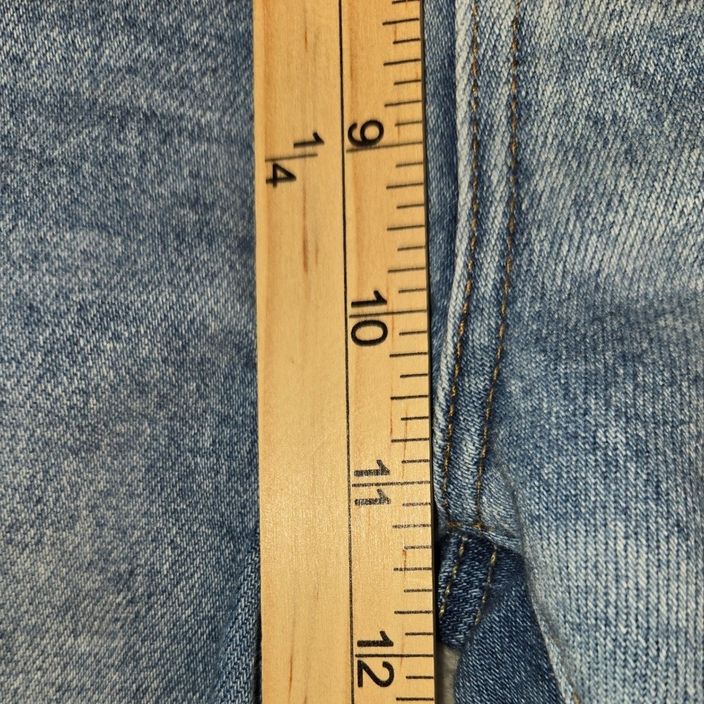 Paige Womens Size 31 Straight Leg Jeans Medium Wash Raw Hem Stretch Denim - Picture 8 of 10